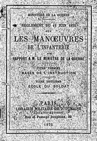 <b>fig.3</b>Couverture de Règlement du 12 juin 1875 sur les manœuvres de l’infanterie 