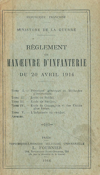 <b>fig.4</b>Couverture de Ministère de la guerre, Règlement de manoeuvre d'infanterie