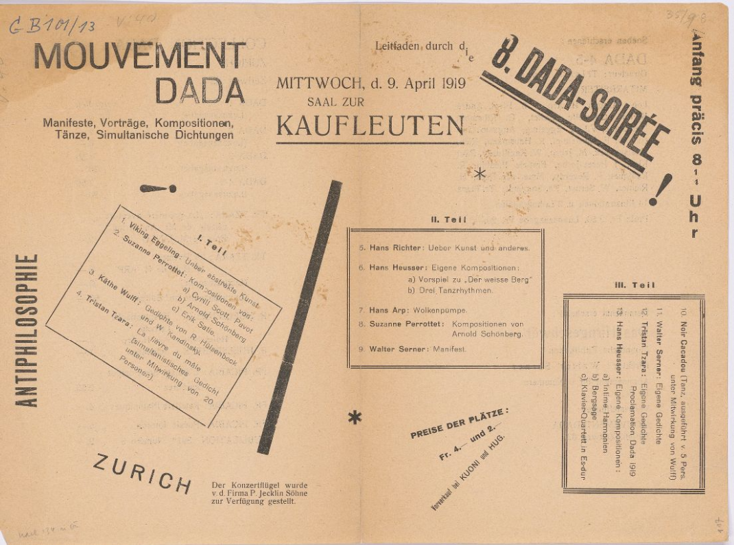 <b>fig.3</b>Programme de la soirée du 9 avril 1919