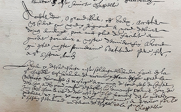 fig.2Extrait du vœu prononcé par la municipalité  doloise, le
        31 mai 1636. AM Dole, BB 34, f° 286v